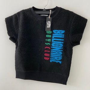 Boys’ Billionare Boys Club Black Logo Sherpa Shirt Size 7/8